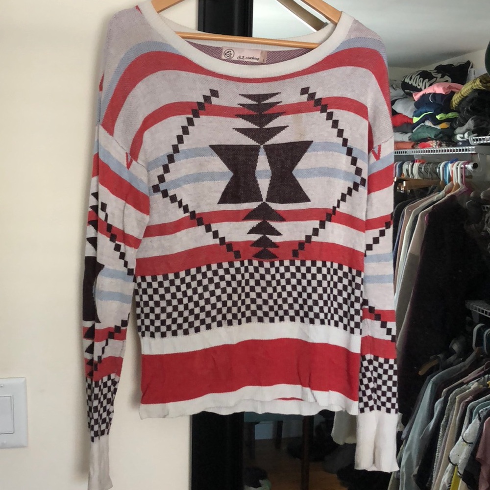 Aztec print sweater